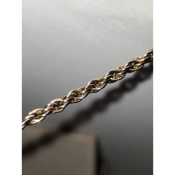 Antiqued Gold Tone Marcasite Flower Oval Pendant Braided Chain - Picture 8 of 10